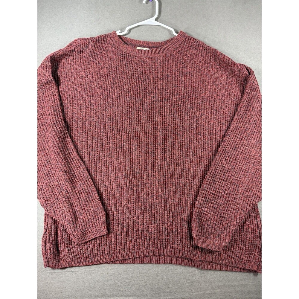 Vintage St Johns Bay Sweater Men 4XL Tall Red 3D Chunky Knit Sweatshirt USA Made